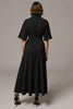 Load image into Gallery viewer, Notched Lapel Black Long Buttons Blazer Dress with Sleeves