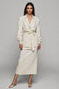 Load image into Gallery viewer, Notched Lapel Ivory 2 Piece Midi Business Suits with Sleeves