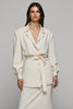 Load image into Gallery viewer, Notched Lapel Ivory 2 Piece Midi Business Suits with Sleeves