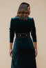 Load image into Gallery viewer, Blue Notched Lapel Peacock Velvet Midi Blazer Dress with Sleeves