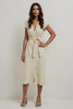 Load image into Gallery viewer, V-Neck Apricot Pencil Midi Work Dress with Sleeves