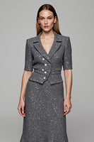 Load image into Gallery viewer, Sparkly Dark Grey Notched Lapel 2 Piece Business Suits
