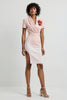 Load image into Gallery viewer, Notched Lapel Pink Pencil Floral Short Blazer Dress with Slit