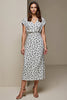 Load image into Gallery viewer, White Blue V-Neck Bodycon Printed Long Wedding Guest Dress