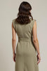 Load image into Gallery viewer, Grey Green Shawl Lapel Pencil Maxi Work Dress with Sash