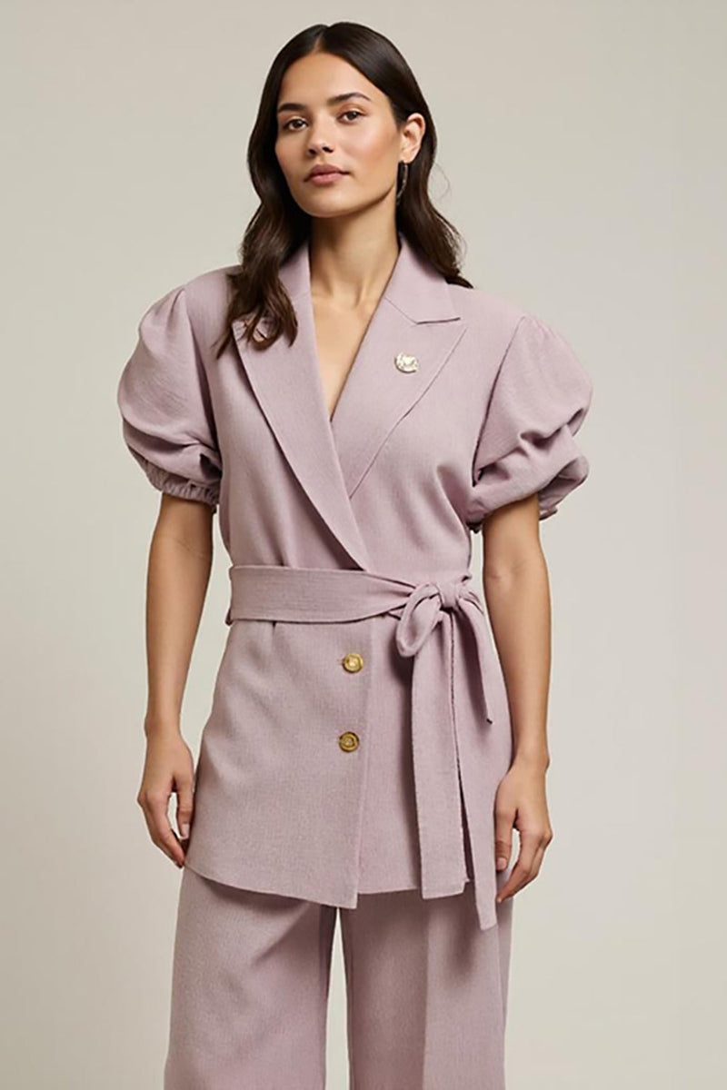 Load image into Gallery viewer, Grey Pink 2 Piece Notched Lapel Business Suits with Sleeves