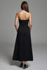 Load image into Gallery viewer, Black A Line Strapless Keyhole Long Work Dress