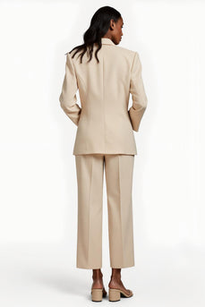 Apricot Notched Lapel 2 Piece Single Breasted Business Suits with Sleeves