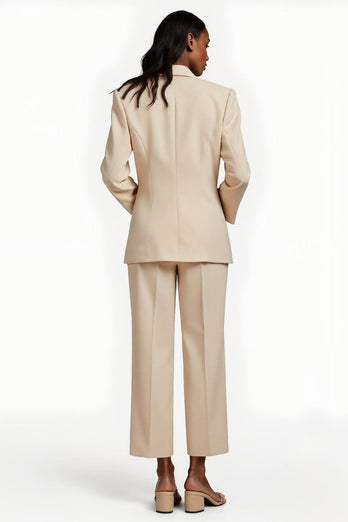 Apricot Notched Lapel 2 Piece Single Breasted Business Suits with Sleeves