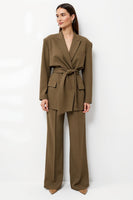 Load image into Gallery viewer, Brown Peak Lapel 2 Piece Business Suits with Sleeves