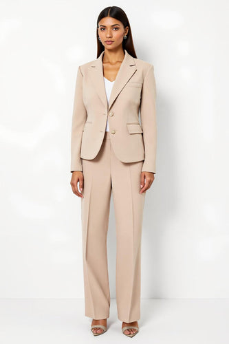 Apricot Satin Notched Lapel 2 Piece Business Suits with Sleeves