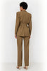 Load image into Gallery viewer, Brown Peak Lapel 2 Piece Satin Business Suits with Bow
