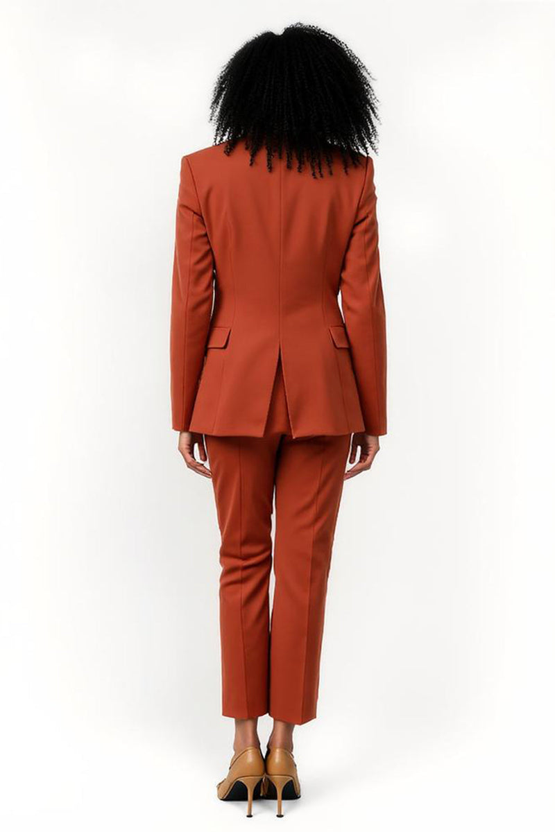 Load image into Gallery viewer, Brick Red Notched Lapel 2 Piece One Button Business Suits
