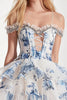 Load image into Gallery viewer, Sparkly White and Blue Floral Corset Ruffled Short Homecoming Dress