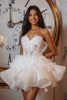 Load image into Gallery viewer, Sweetheart White Tiered Organza Short Homecoming Dress with Ruffles
