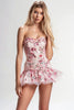 Load image into Gallery viewer, Sweetheart Pink Floral Short Tight Homecoming Dress with Ruffles