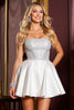Load image into Gallery viewer, Sparkly White Short Strapless Satin Homecoming Dress with Beading