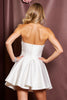 Load image into Gallery viewer, Sparkly White Short Strapless Satin Homecoming Dress with Beading