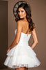Load image into Gallery viewer, White Sweetheart Short Corset Tiered Homecoming Dress with Ruffles