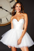 Load image into Gallery viewer, White A Line Sweetheart Short Homecoming Dress