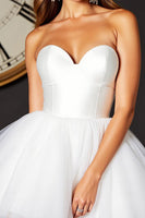 Load image into Gallery viewer, White A Line Sweetheart Short Homecoming Dress