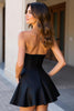 Load image into Gallery viewer, Sparkly Black Sweetheart Short Satin Homecoming Dress with 3D Flower