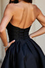 Load image into Gallery viewer, Sparkly Black Short A Line Satin Homecoming Dress with Beading