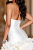 Load image into Gallery viewer, White Strapless Ruffles Short Satin Corset Homecoming Dress