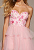Load image into Gallery viewer, Pink Floral Sweetheart Short Tulle Homecoming Dress