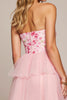 Load image into Gallery viewer, Pink Floral Sweetheart Short Tulle Homecoming Dress