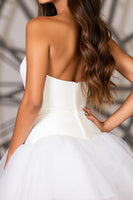 Load image into Gallery viewer, White A Line Sweetheart Short Tulle Homecoming Dress