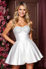 Load image into Gallery viewer, Sparkly White A Line Sweetheart Short Beaded Homecoming Dress
