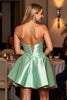 Load image into Gallery viewer, Green A Line Satin Short Homecoming Dress with Beading