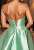 Load image into Gallery viewer, Green A Line Satin Short Homecoming Dress with Beading