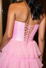 Load image into Gallery viewer, Hot Pink Sweetheart Tiered Short Tulle Homecoming Dress