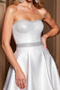 Load image into Gallery viewer, Sparkly Strapless White A Line Short Homecoming Dress with Beading