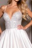 Load image into Gallery viewer, Sparkly White Short A Line Satin Homecoming Dress with Beading