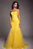 Load image into Gallery viewer, Sparkly Strapless Mermaid Yellow Long Prom Dress with Beading