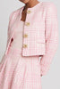 Load image into Gallery viewer, Pink Plaid 2 Piece Tweed Homecoming Outfits with Buttons