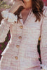 Load image into Gallery viewer, Light Pink Ruffled Plaid Tweed Tight Short Homecoming Dress with Buttons