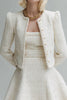 Load image into Gallery viewer, 2 Piece White Tweed Homecoming Outfits with Sleeves