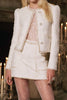 Load image into Gallery viewer, 2 Piece White Tweed Long Sleeves Homecoming Outfits with Buttons