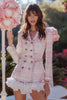 Load image into Gallery viewer, Light Pink Tweed Blazer Short Homecoming Outfits with Buttons