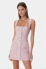 Load image into Gallery viewer, Pink Tweed Tight Square Neck Short Homecoming Dress with Buttons