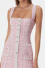 Load image into Gallery viewer, Pink Tweed Tight Square Neck Short Homecoming Dress with Buttons