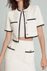 Load image into Gallery viewer, Tweed White 2 Piece Blazer Short Pageant Interview Outfits with Buttons