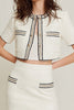 Load image into Gallery viewer, White 2 Piece Tweed Blazer Short Pageant Interview Outfits with Pockets