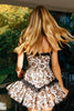 Load image into Gallery viewer, Khaki Printed Leopard Sweetheart Short Homecoming Dress with Ruffles