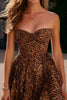 Load image into Gallery viewer, Khaki Leopard Printed Tulle Sweetheart Short Homecoming Dress