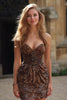 Load image into Gallery viewer, Khaki Sweetheart Leopard Printed Short Tight Homecoming Dress